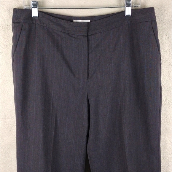 Jones New York Suit Separates Black Pinstripe Flat Front High Rise Trouser Pant - Picture 2 of 13